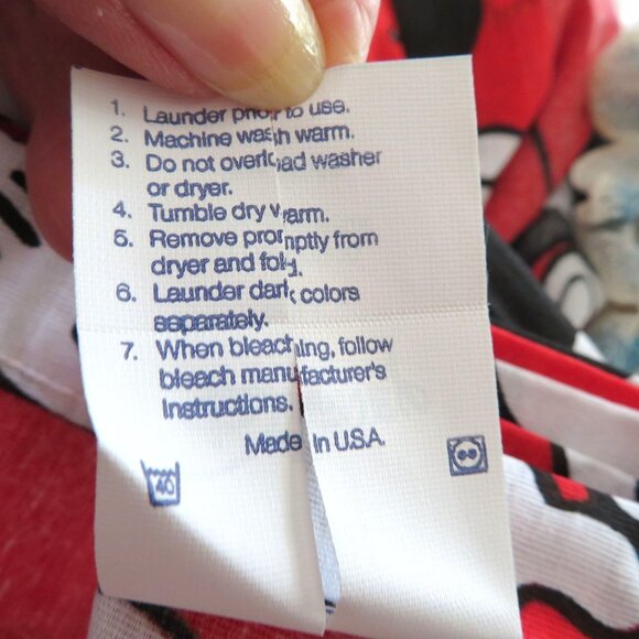 New Vintage Disney Mickey Mouse 4pc Full Sheet Set & Pillowcases Made in USA - Picture 6 of 7